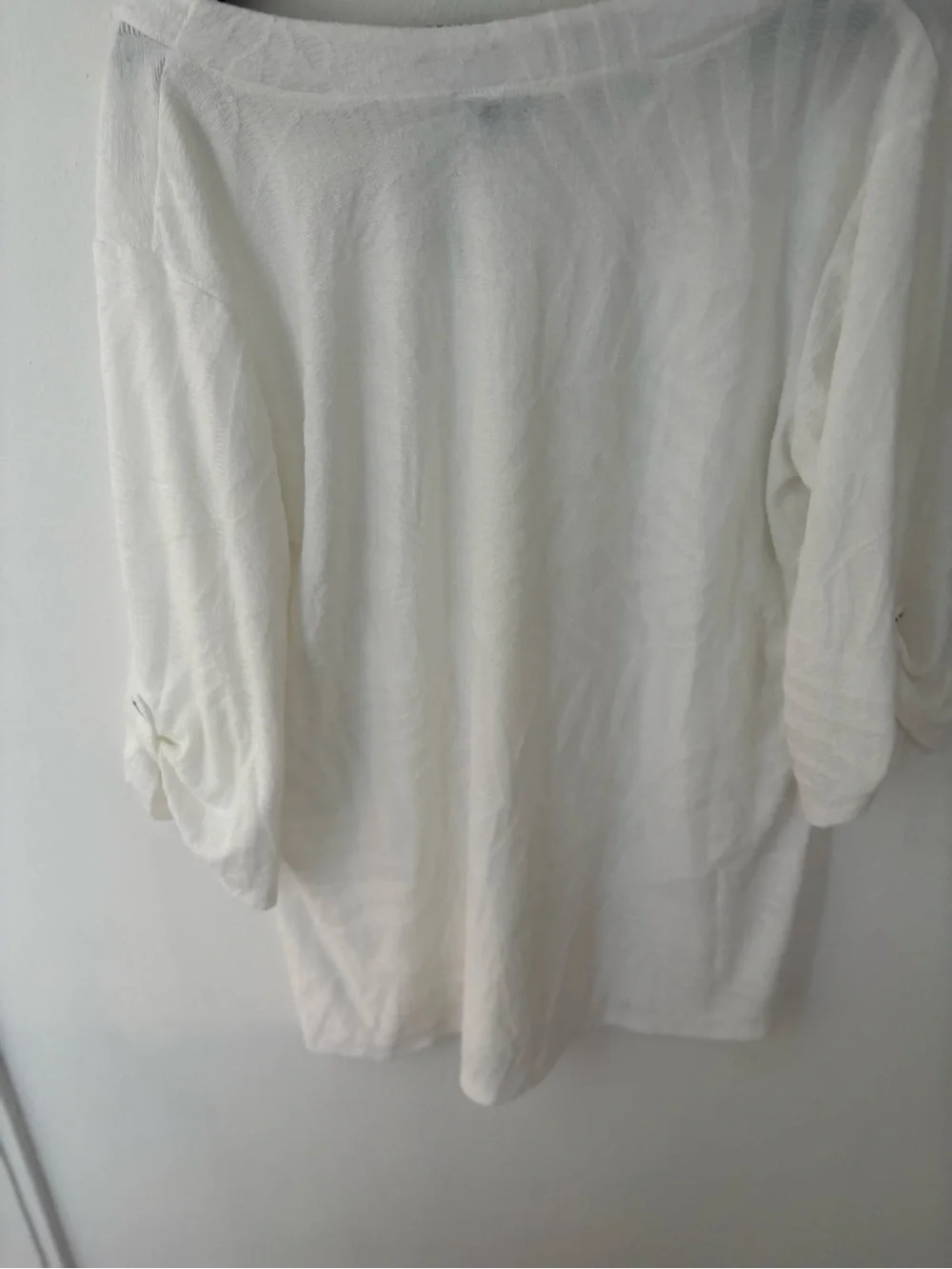 White V-Neck Women's Swim Coverup Top L - Picture 5 of 6